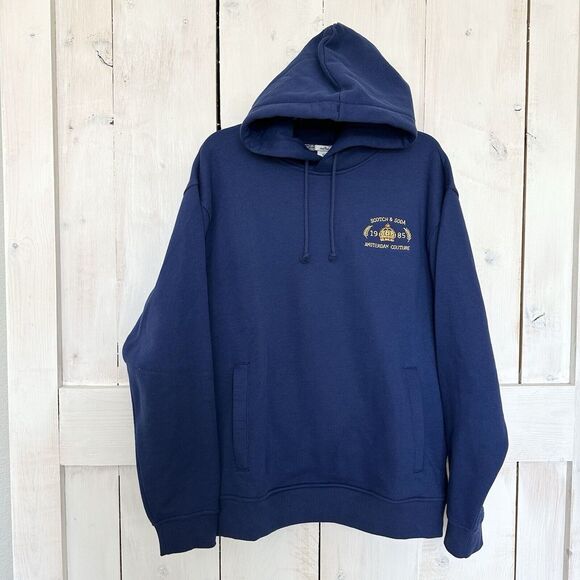 BRAND NEW Scotch & Soda Amsterdam‎ Couture Embroidered Fleece Hoodie Size Medium - Picture 1 of 10